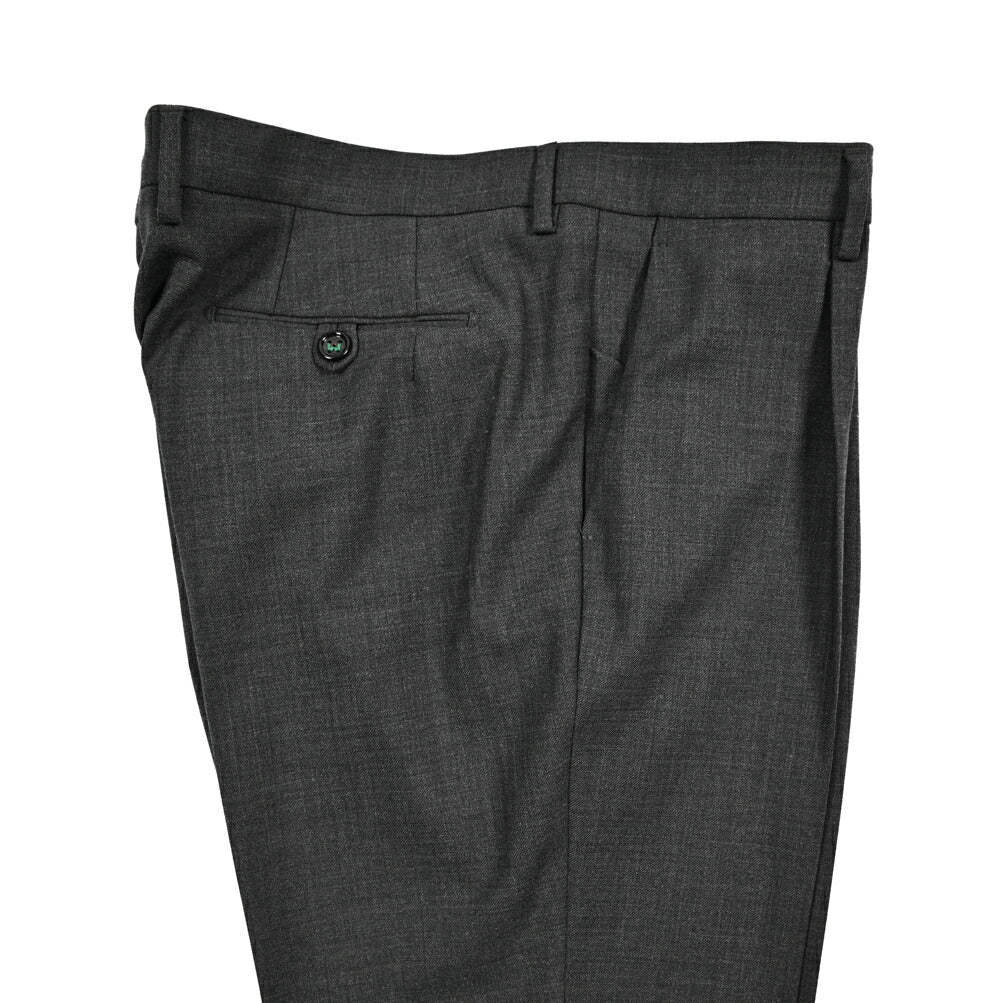 BERWICH "MORELLO 1P" ストレッチウール ワンタックスラックス グレー(charco) 54 | GUARDAROBA MILANO OFFICIAL STORE
