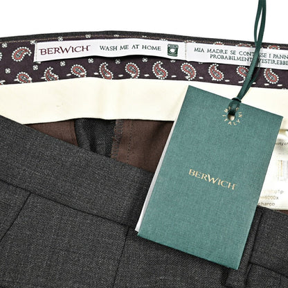 BERWICH "MORELLO 1P" ストレッチウール ワンタックスラックス グレー(charco) 54 | GUARDAROBA MILANO OFFICIAL STORE