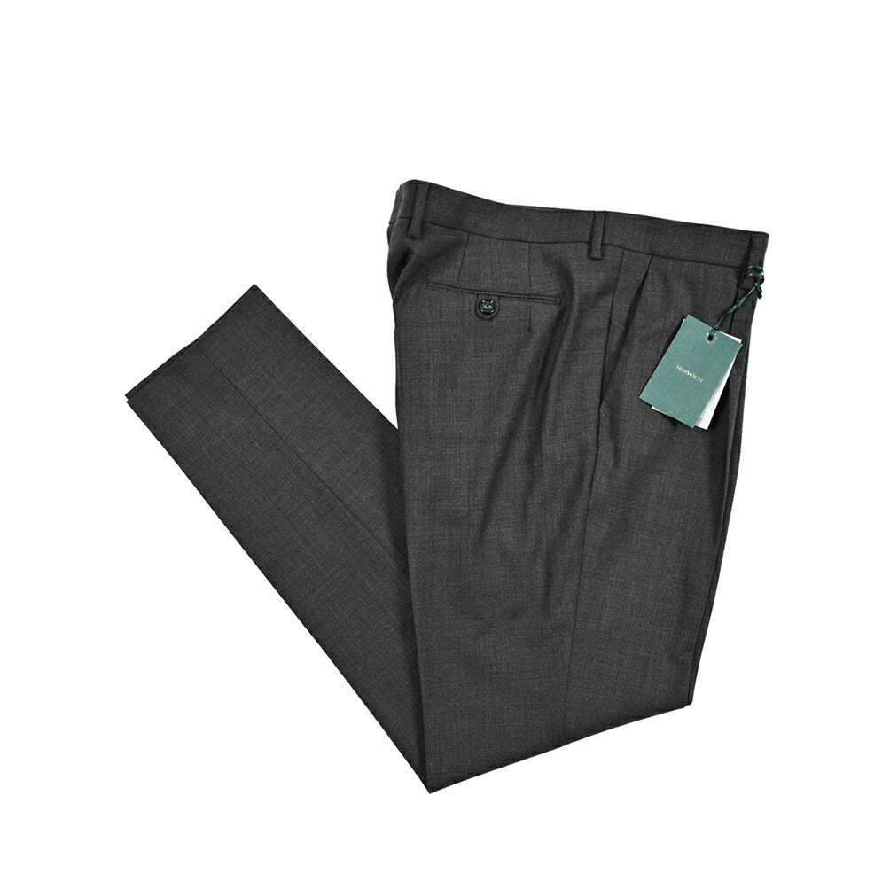 BERWICH "MORELLO 1P" ストレッチウール ワンタックスラックス グレー(charco) 54 | GUARDAROBA MILANO OFFICIAL STORE