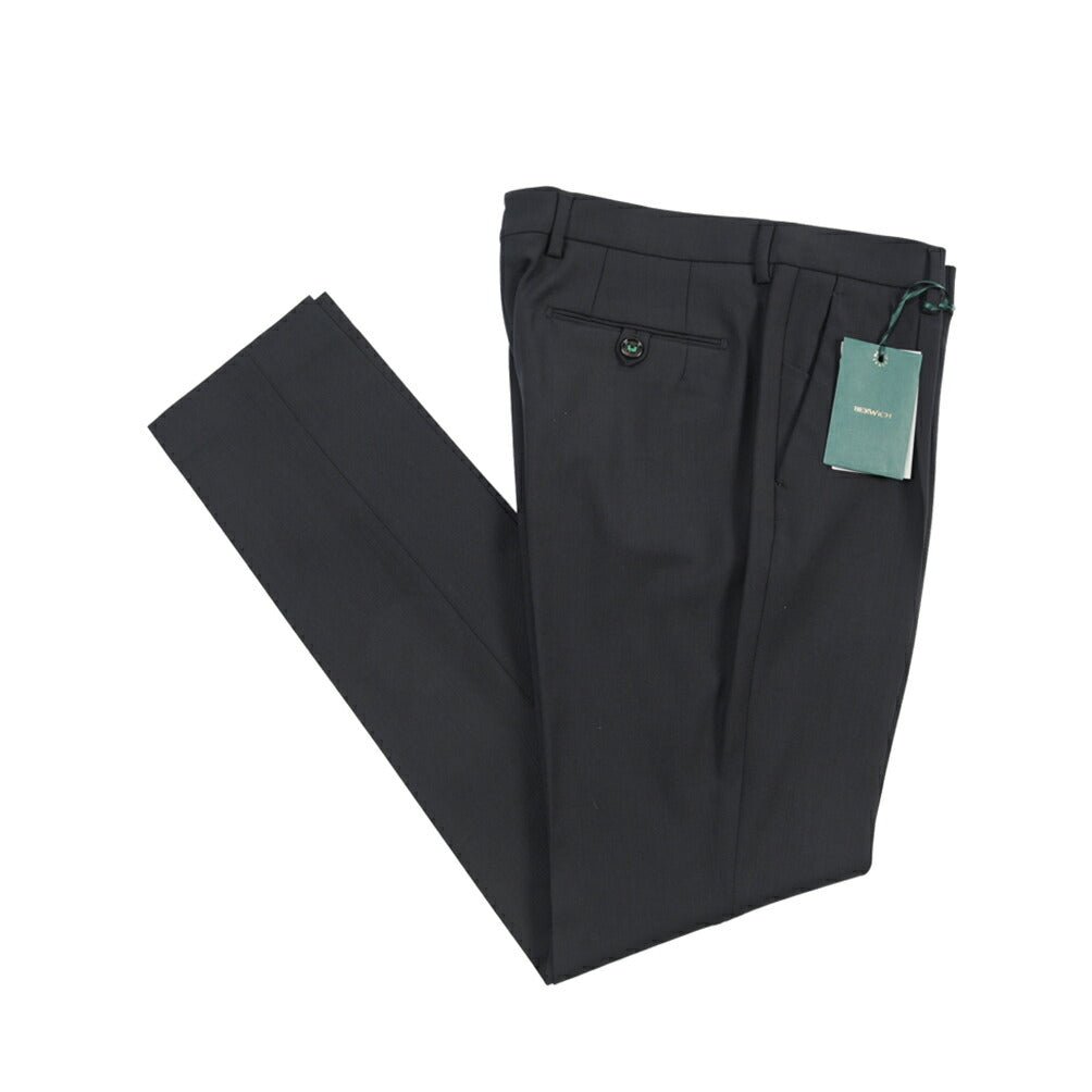 BERWICH “MORELLO 1P” 高機能ストレッチウール ワンタックスラックス ネイビー(blueblack) 46 | GUARDAROBA MILANO OFFICIAL STORE