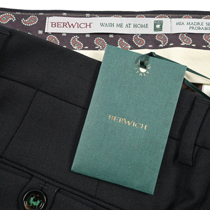 BERWICH “MORELLO 1P” 高機能ストレッチウール ワンタックスラックス ネイビー(blueblack) 46 | GUARDAROBA MILANO OFFICIAL STORE