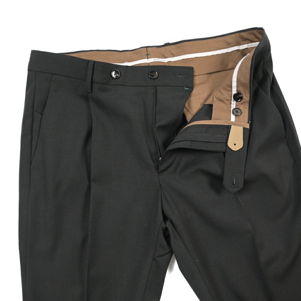 BERWICH “MORELLO 1P” ポリエステル混ウール ワンタックスラックス ブラック(black) 46 | GUARDAROBA MILANO OFFICIAL STORE