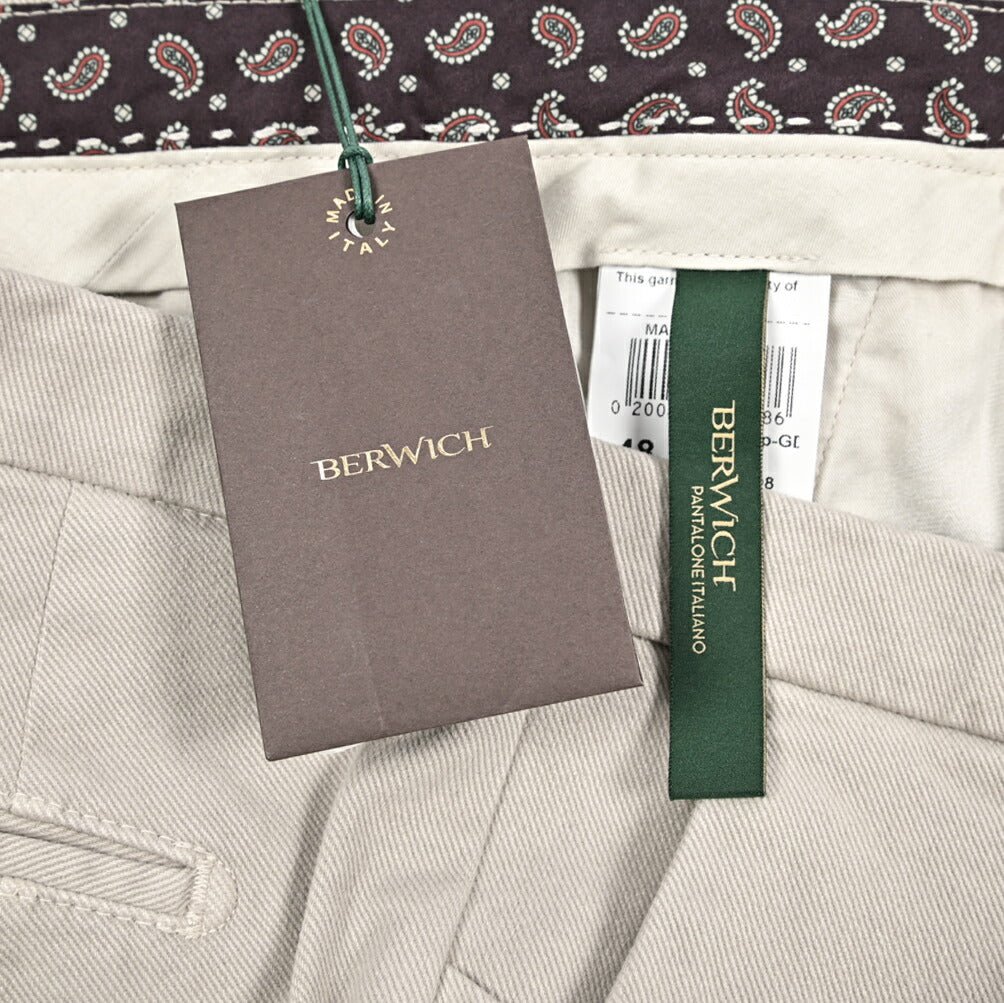 BERWICH "MORELLO 1P - GD" ストレッチコットン ワンタックパンツ｜433635-46｜GUARDAROBA MILANO OFFICIAL STORE