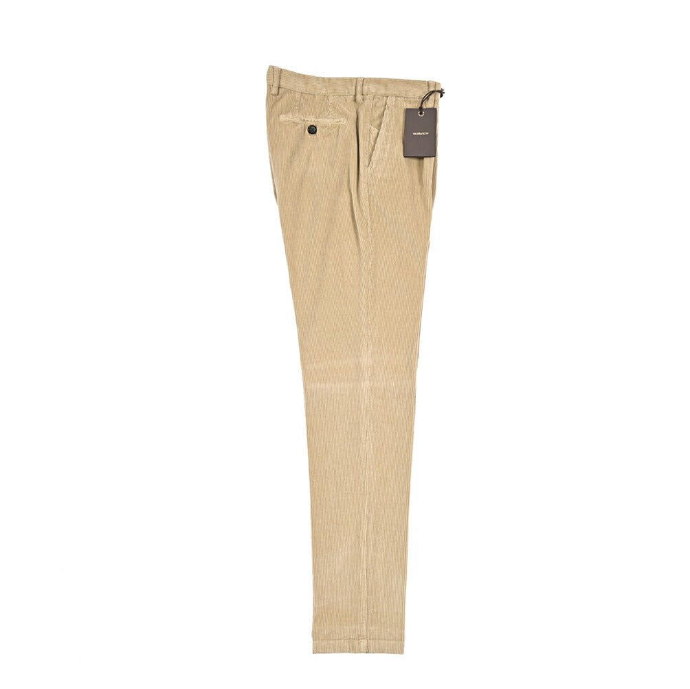 BERWICH “MORELLO 1P - GD” ストレッチコットン 中畝コーデュロイワンタックパンツ ベージュ(beige208) 46 | GUARDAROBA MILANO OFFICIAL STORE