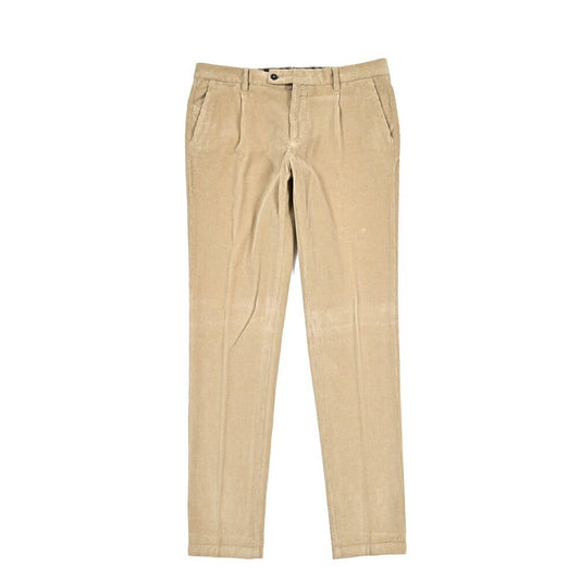 BERWICH “MORELLO 1P - GD” ストレッチコットン 中畝コーデュロイワンタックパンツ ベージュ(beige208) 46 | GUARDAROBA MILANO OFFICIAL STORE