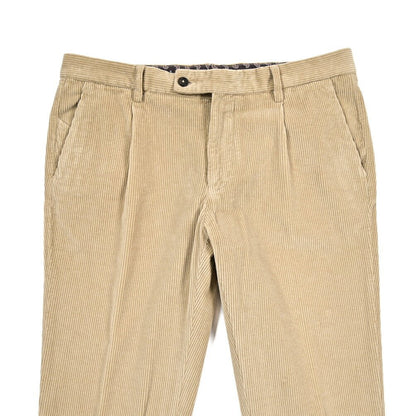 BERWICH “MORELLO 1P - GD” ストレッチコットン 中畝コーデュロイワンタックパンツ ベージュ(beige208) 46 | GUARDAROBA MILANO OFFICIAL STORE