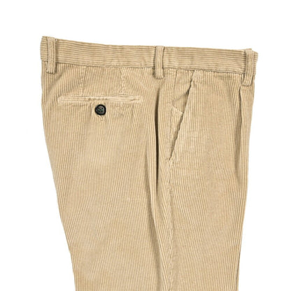 BERWICH “MORELLO 1P - GD” ストレッチコットン 中畝コーデュロイワンタックパンツ ベージュ(beige208) 46 | GUARDAROBA MILANO OFFICIAL STORE