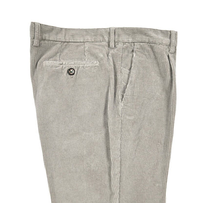BERWICH “MORELLO 1P - GD” ストレッチコットン 中畝コーデュロイワンタックパンツ ライトグレー(conza701) 50 | GUARDAROBA MILANO OFFICIAL STORE