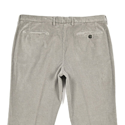 BERWICH “MORELLO 1P - GD” ストレッチコットン 中畝コーデュロイワンタックパンツ ライトグレー(conza701) 50 | GUARDAROBA MILANO OFFICIAL STORE