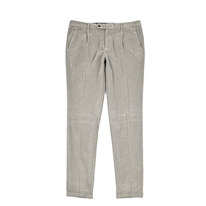 BERWICH “MORELLO 1P - GD” ストレッチコットン 中畝コーデュロイワンタックパンツ ライトグレー(conza701) 50 | GUARDAROBA MILANO OFFICIAL STORE