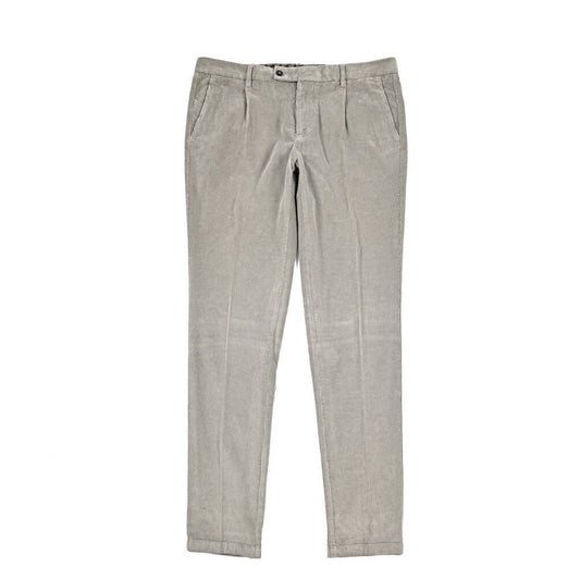 BERWICH “MORELLO 1P - GD” ストレッチコットン 中畝コーデュロイワンタックパンツ ライトグレー(conza701) 50 | GUARDAROBA MILANO OFFICIAL STORE