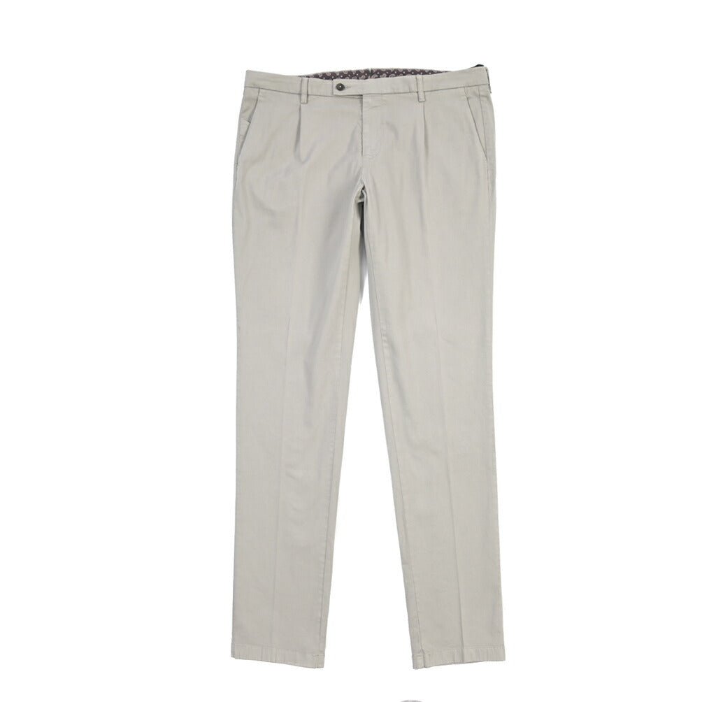 BERWICH “MORELLO 1P-GD” リヨセル混コットン ワンタックチノパンツ グレー(conza701) 52 | GUARDAROBA MILANO OFFICIAL STORE