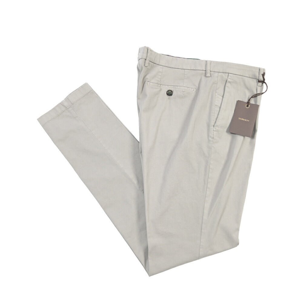 BERWICH “MORELLO 1P-GD” リヨセル混コットン ワンタックチノパンツ グレー(conza701) 52 | GUARDAROBA MILANO OFFICIAL STORE
