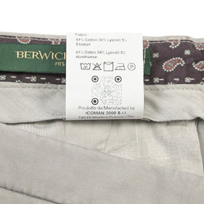 BERWICH “MORELLO 1P-GD” リヨセル混コットン ワンタックチノパンツ グレー(conza701) 52 | GUARDAROBA MILANO OFFICIAL STORE