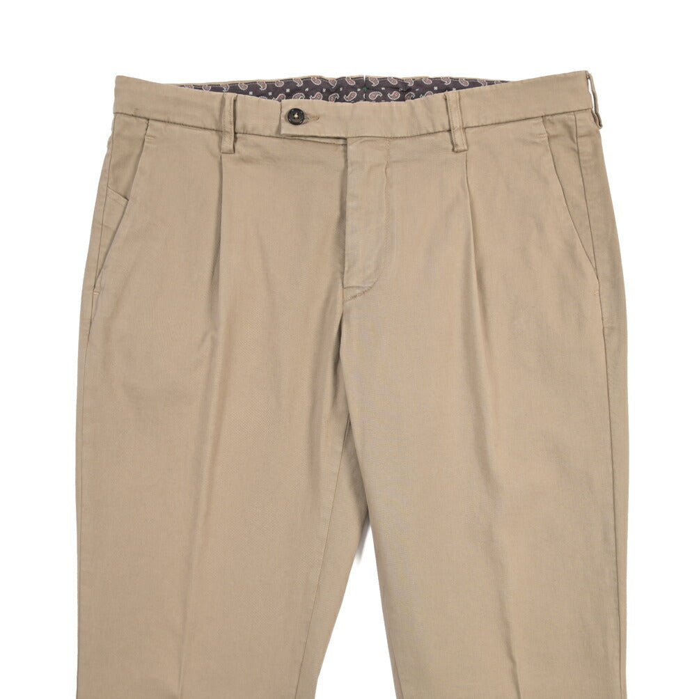 BERWICH “MORELLO 1P-GD” リヨセル混コットン ワンタックチノパンツ グレージュ(noce724) 48 | GUARDAROBA MILANO OFFICIAL STORE