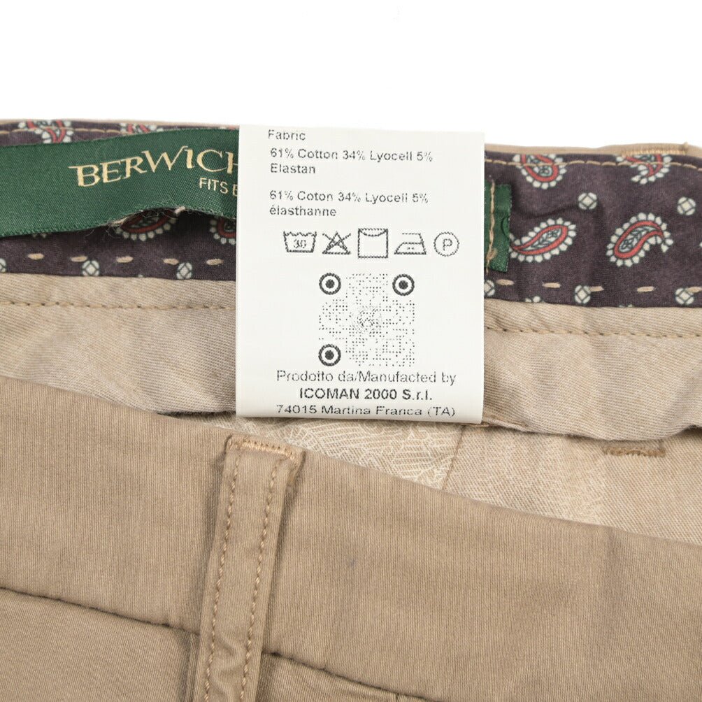 BERWICH “MORELLO 1P-GD” リヨセル混コットン ワンタックチノパンツ グレージュ(noce724) 48 | GUARDAROBA MILANO OFFICIAL STORE