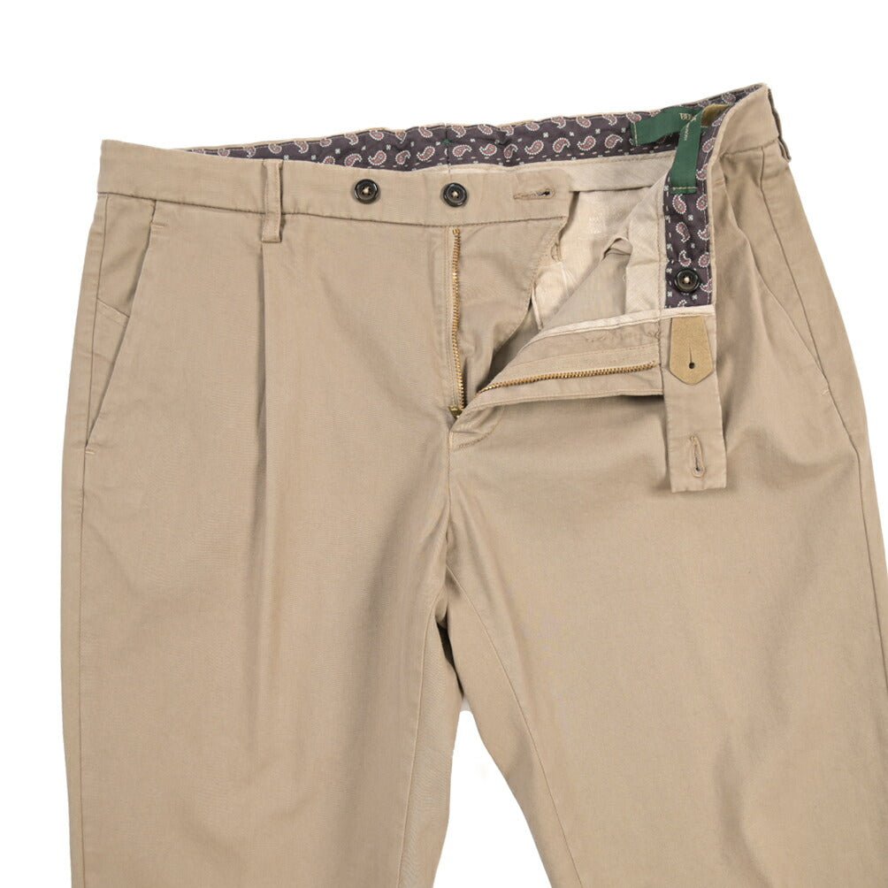 BERWICH “MORELLO 1P-GD” リヨセル混コットン ワンタックチノパンツ グレージュ(noce724) 48 | GUARDAROBA MILANO OFFICIAL STORE