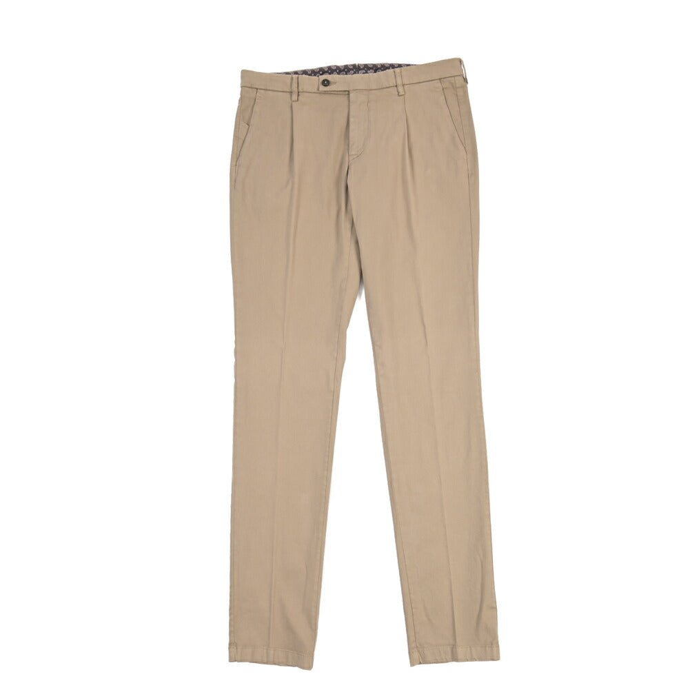 BERWICH “MORELLO 1P-GD” リヨセル混コットン ワンタックチノパンツ グレージュ(noce724) 48 | GUARDAROBA MILANO OFFICIAL STORE