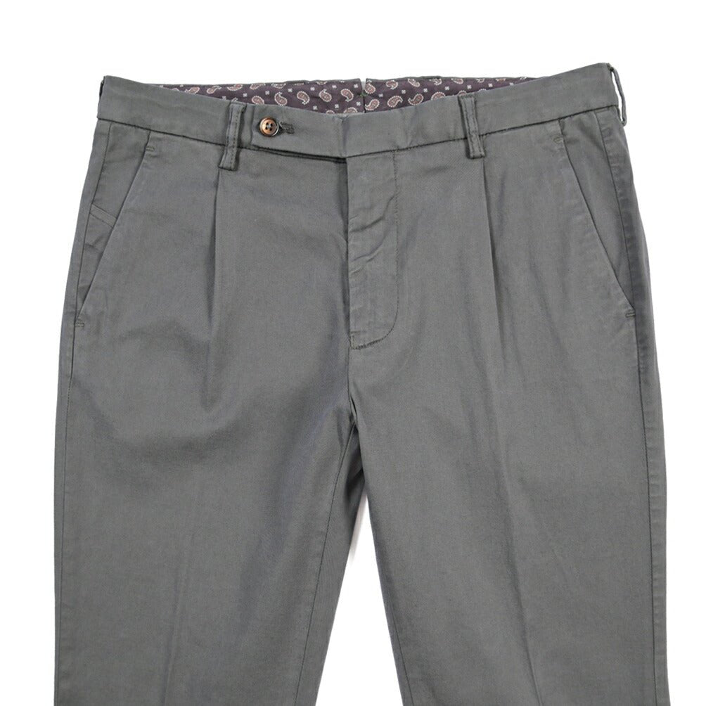BERWICH “MORELLO 1P-GD” リヨセル混コットン ワンタックパンツ グレー(oliva636) 46 | GUARDAROBA MILANO OFFICIAL STORE
