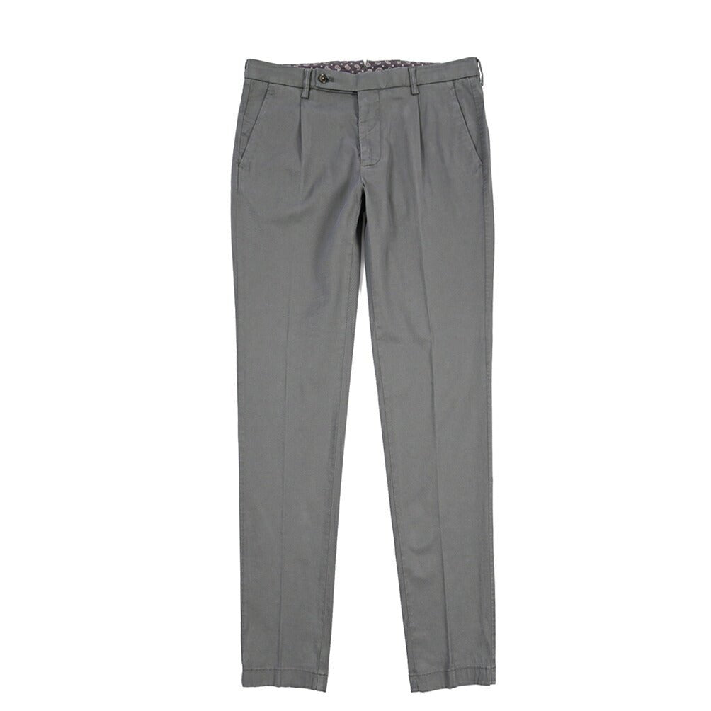 BERWICH “MORELLO 1P-GD” リヨセル混コットン ワンタックパンツ グレー(oliva636) 46 | GUARDAROBA MILANO OFFICIAL STORE