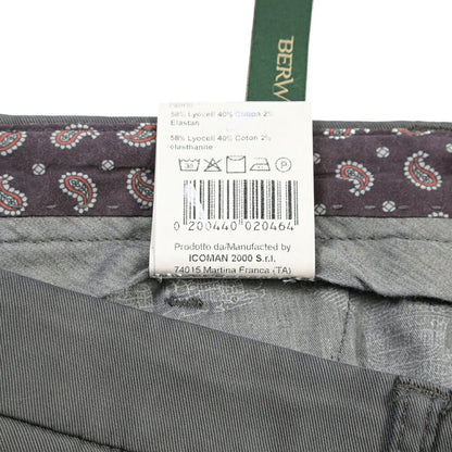 BERWICH “MORELLO 1P-GD” リヨセル混コットン ワンタックパンツ グレー(oliva636) 46 | GUARDAROBA MILANO OFFICIAL STORE
