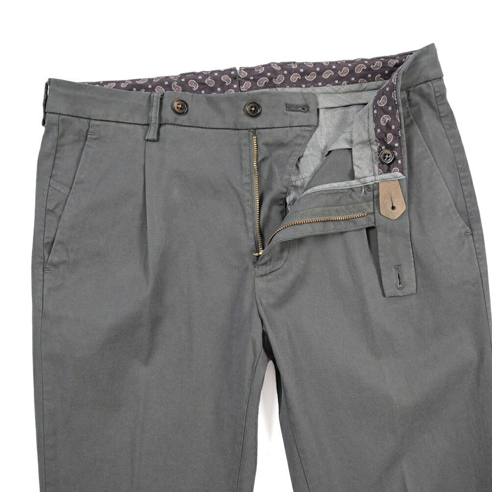 BERWICH “MORELLO 1P-GD” リヨセル混コットン ワンタックパンツ グレー(oliva636) 46 | GUARDAROBA MILANO OFFICIAL STORE
