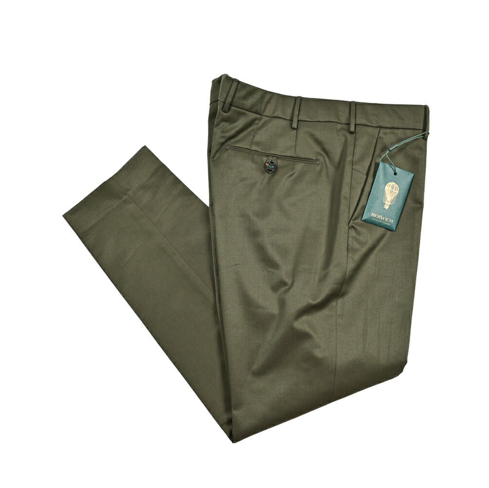 BERWICH "MORELLO" ストレッチウールコットン ノータックスリムパンツ｜424412 - 52｜GUARDAROBA MILANO OFFICIAL STORE