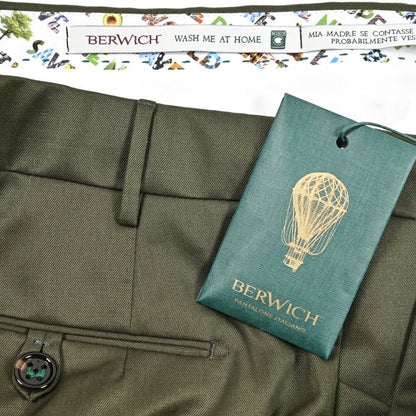 BERWICH "MORELLO" ストレッチウールコットン ノータックスリムパンツ｜424412 - 52｜GUARDAROBA MILANO OFFICIAL STORE