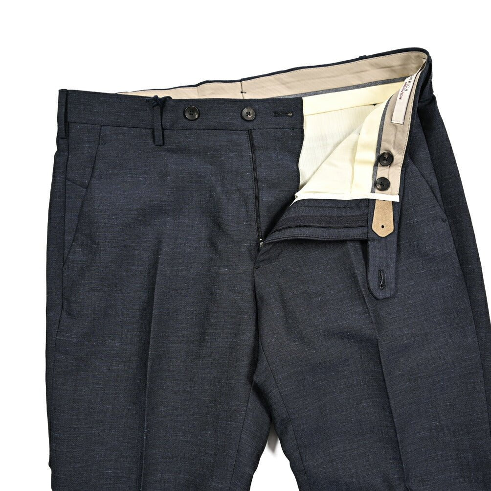 BERWICH "MORELLO" ウールリネン ノータックスラックス｜425077 - 46｜GUARDAROBA MILANO OFFICIAL STORE