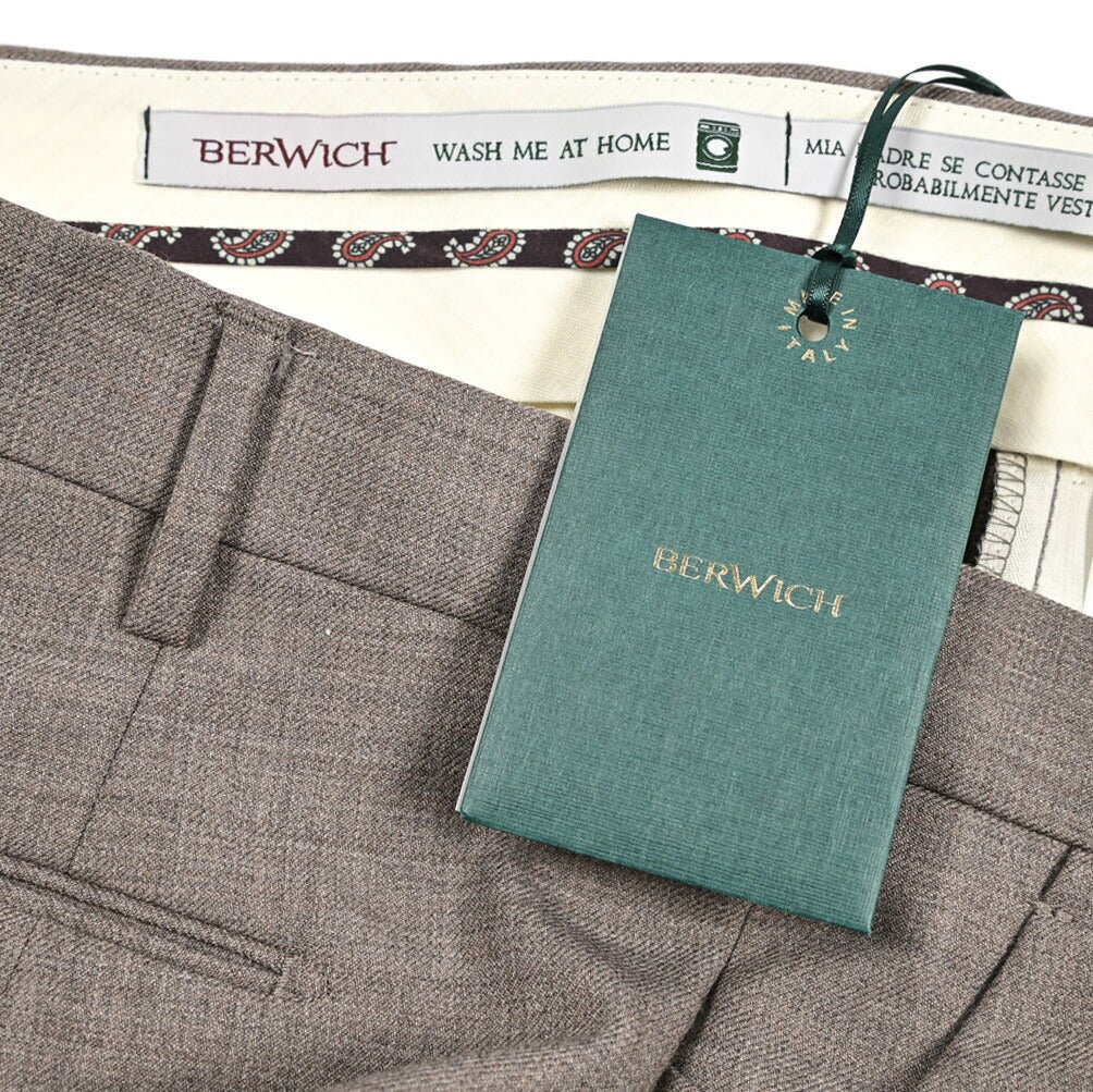 BERWICH "MORELLO" ストレッチウール ノータックスラックス｜433506-48｜GUARDAROBA MILANO OFFICIAL STORE