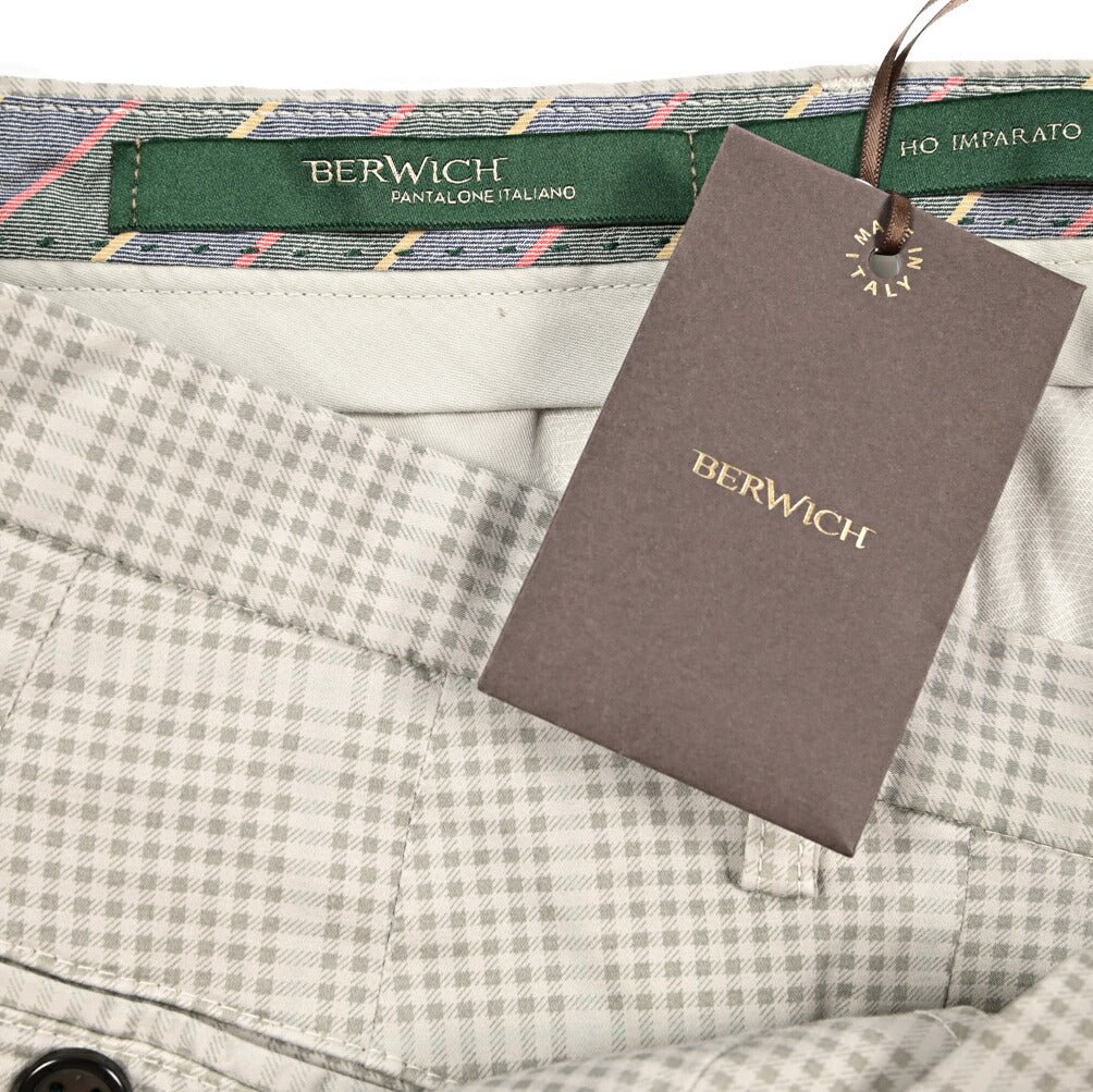 BERWICH "MORELLO" ストレッチコットン ワンタックパンツ グレージュ(pomice008) 48 | GUARDAROBA MILANO OFFICIAL STORE