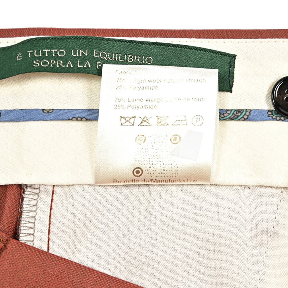 BERWICH "MORELLO" ヴァージンウール混 ノータックスラックス レッド(peach) 46 | GUARDAROBA MILANO OFFICIAL STORE
