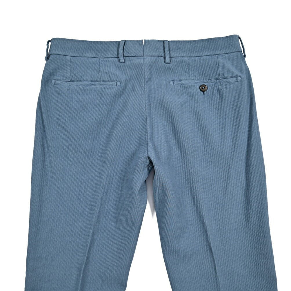 BERWICH "MORELLO" ストレッチコットン ノータックパンツ ブルー(blue786) 48 | GUARDAROBA MILANO OFFICIAL STORE