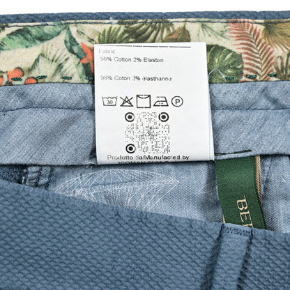 BERWICH "MORELLO" ストレッチコットン ノータックパンツ ブルー(blue786) 48 | GUARDAROBA MILANO OFFICIAL STORE