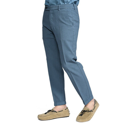 BERWICH "MORELLO" ストレッチコットン ノータックパンツ ブルー(blue786) 48 | GUARDAROBA MILANO OFFICIAL STORE