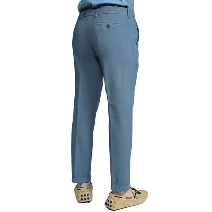 BERWICH "MORELLO" ストレッチコットン ノータックパンツ ブルー(blue786) 48 | GUARDAROBA MILANO OFFICIAL STORE