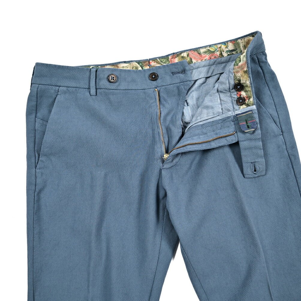BERWICH "MORELLO" ストレッチコットン ノータックパンツ ブルー(blue786) 48 | GUARDAROBA MILANO OFFICIAL STORE