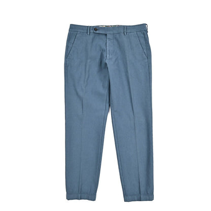 BERWICH "MORELLO" ストレッチコットン ノータックパンツ ブルー(blue786) 48 | GUARDAROBA MILANO OFFICIAL STORE
