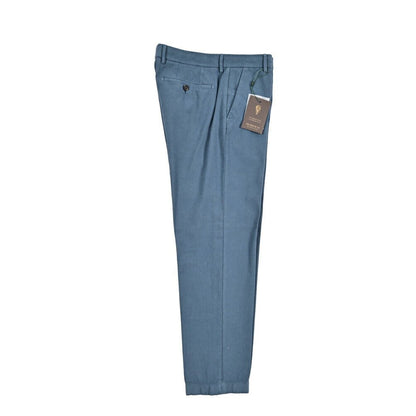 BERWICH "MORELLO" ストレッチコットン ノータックパンツ ブルー(blue786) 48 | GUARDAROBA MILANO OFFICIAL STORE
