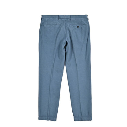 BERWICH "MORELLO" ストレッチコットン ノータックパンツ ブルー(blue786) 48 | GUARDAROBA MILANO OFFICIAL STORE