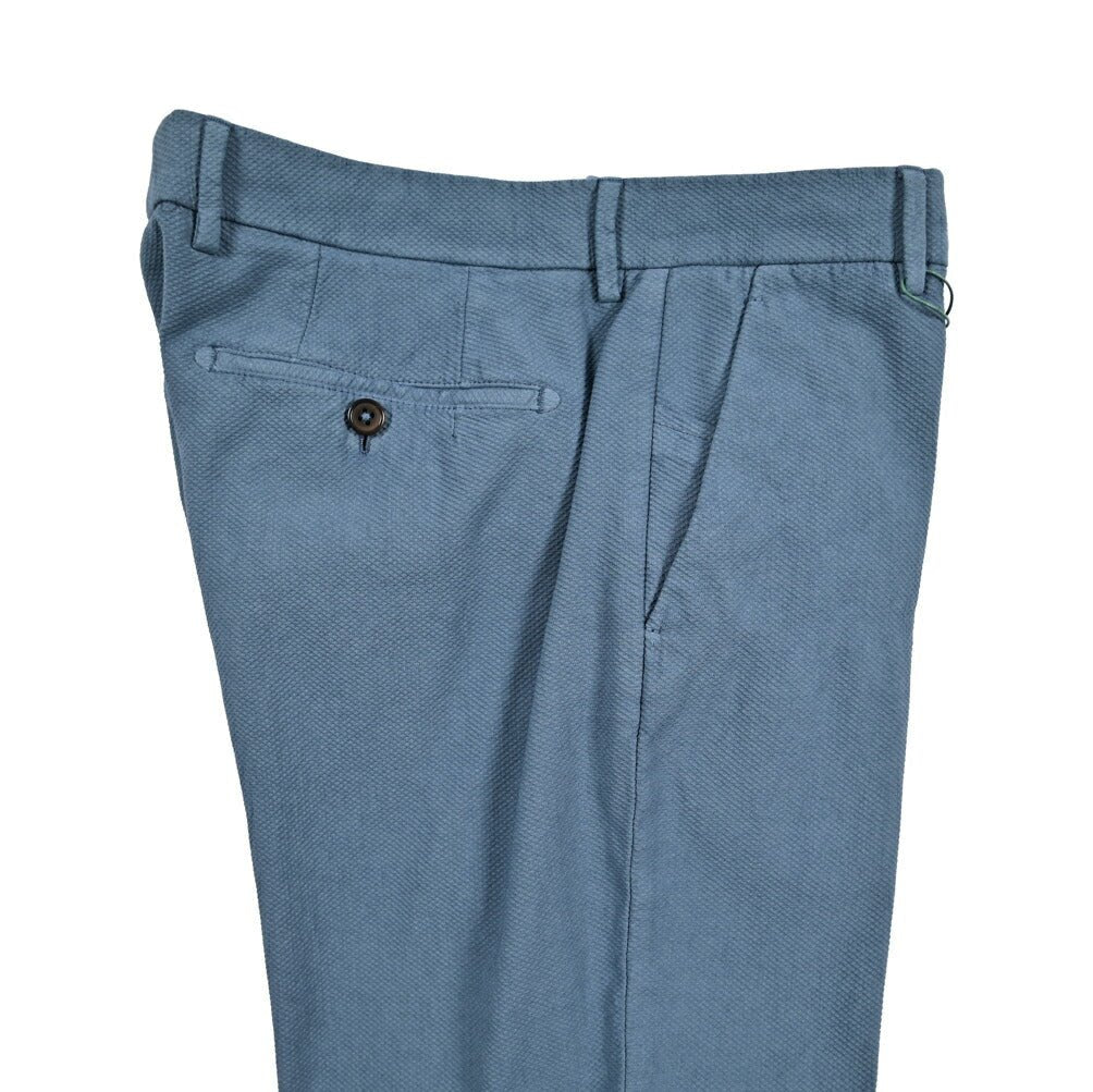 BERWICH "MORELLO" ストレッチコットン ノータックパンツ ブルー(blue786) 48 | GUARDAROBA MILANO OFFICIAL STORE