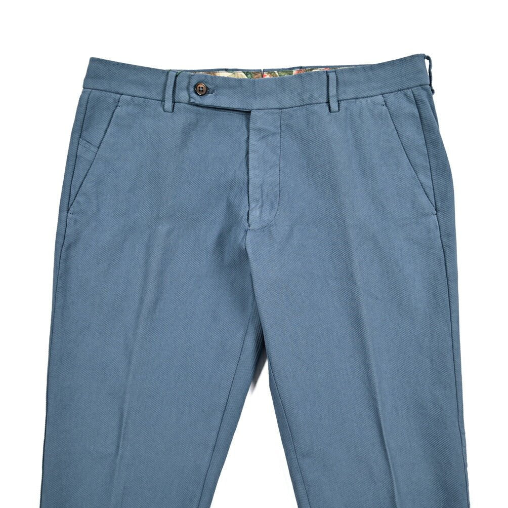 BERWICH "MORELLO" ストレッチコットン ノータックパンツ ブルー(blue786) 48 | GUARDAROBA MILANO OFFICIAL STORE