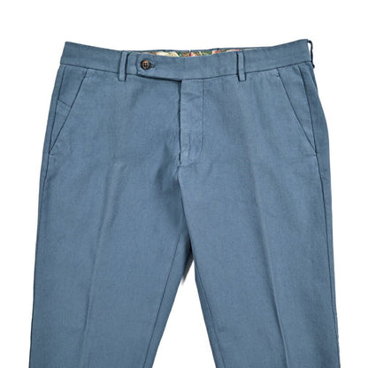 BERWICH "MORELLO" ストレッチコットン ノータックパンツ ブルー(blue786) 48 | GUARDAROBA MILANO OFFICIAL STORE