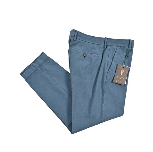 BERWICH "MORELLO" ストレッチコットン ノータックパンツ ブルー(blue786) 48 | GUARDAROBA MILANO OFFICIAL STORE