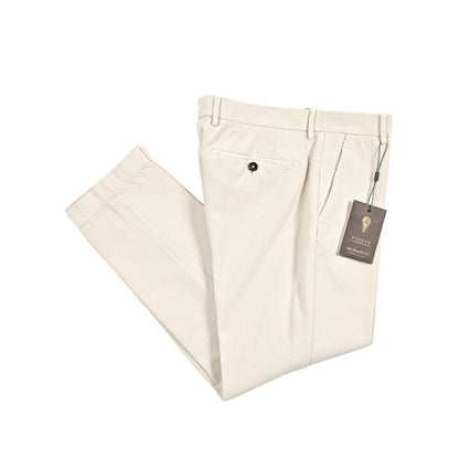 BERWICH "MORELLO" ストレッチコットン ノータックパンツ オフホワイト(latte802) 48 | GUARDAROBA MILANO OFFICIAL STORE