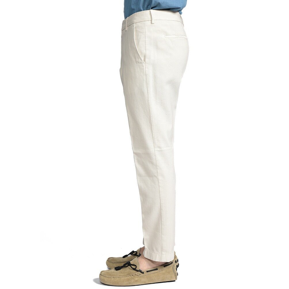 BERWICH "MORELLO" ストレッチコットン ノータックパンツ オフホワイト(latte802) 48 | GUARDAROBA MILANO OFFICIAL STORE