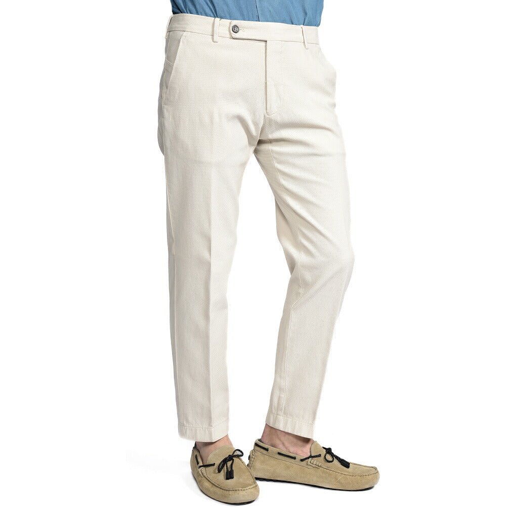 BERWICH "MORELLO" ストレッチコットン ノータックパンツ オフホワイト(latte802) 48 | GUARDAROBA MILANO OFFICIAL STORE
