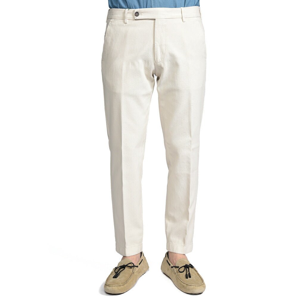 BERWICH "MORELLO" ストレッチコットン ノータックパンツ オフホワイト(latte802) 48 | GUARDAROBA MILANO OFFICIAL STORE