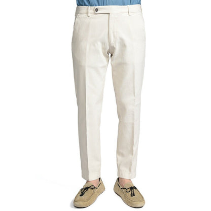 BERWICH "MORELLO" ストレッチコットン ノータックパンツ オフホワイト(latte802) 48 | GUARDAROBA MILANO OFFICIAL STORE