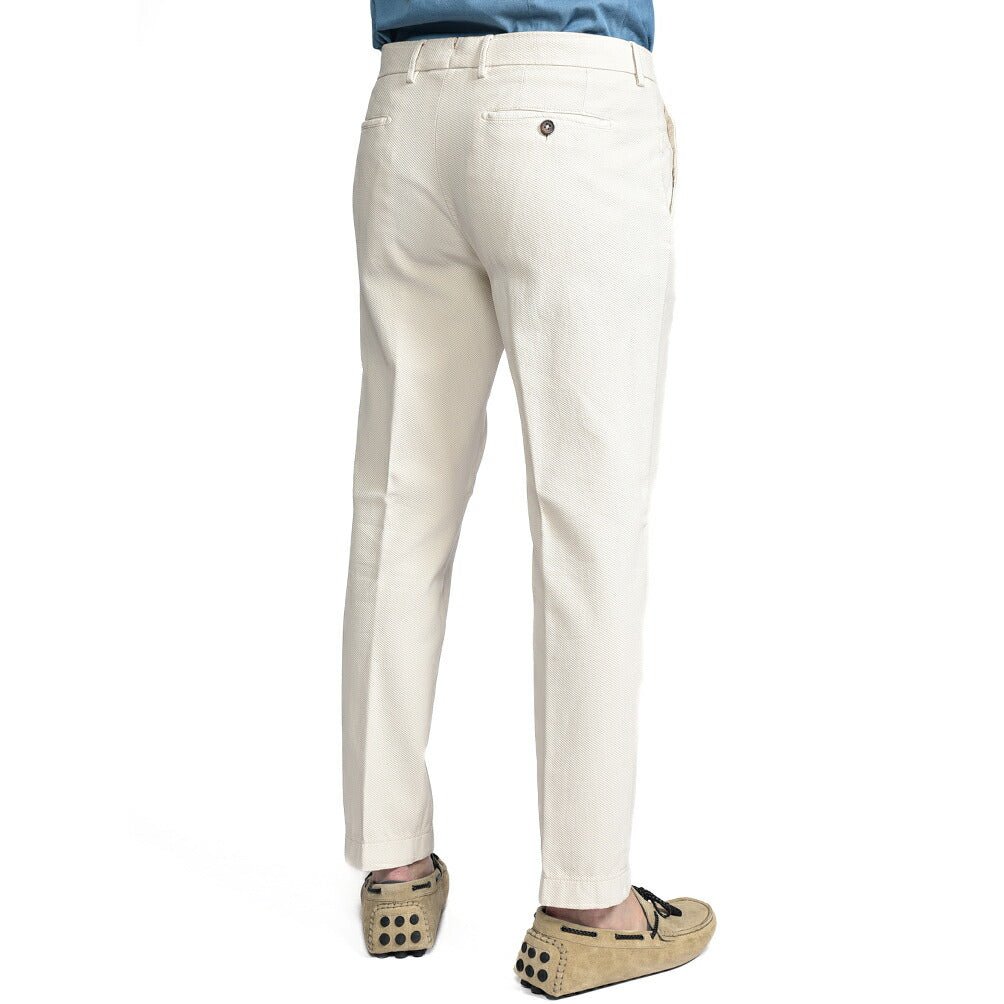 BERWICH "MORELLO" ストレッチコットン ノータックパンツ オフホワイト(latte802) 48 | GUARDAROBA MILANO OFFICIAL STORE